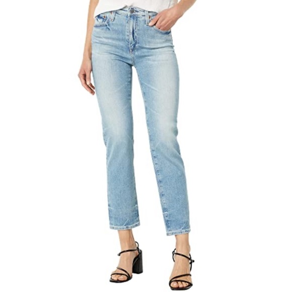 AG Isabelle High Waist Straight Leg Crop Lightwash Blue Jean Size 32 NWT - Picture 3 of 13